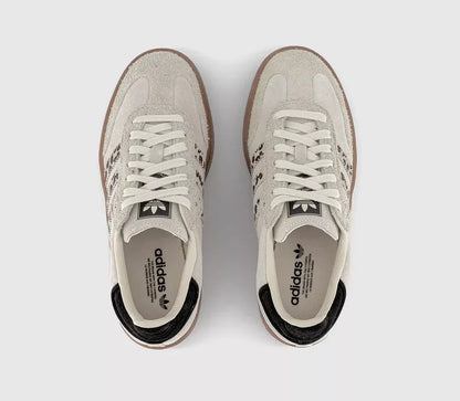 NimbusCraft Sambae Leopard Retro Trainer – Off-White Platform Sneaker