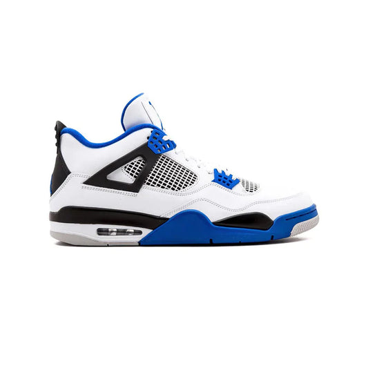 White & Blue Motorsport Retro Court Mid Sneaker | VoltRace™