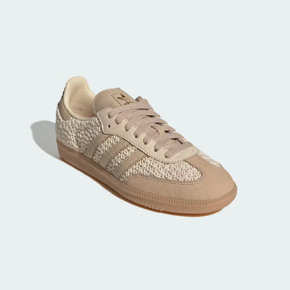 Sandweave Studio Raffia-Luxe Retro Trainer – Natural Woven Gum Sole Sneaker