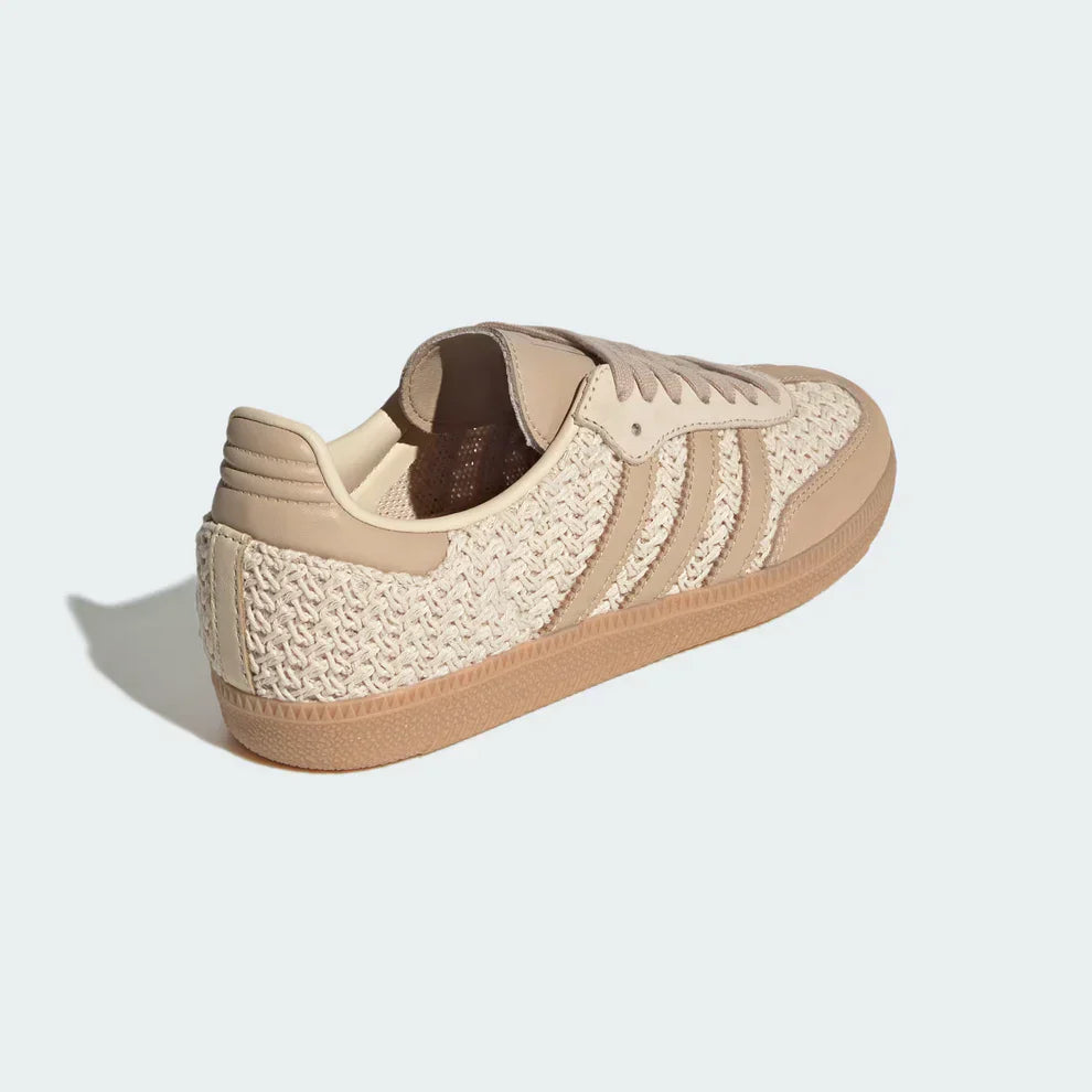 Sandweave Studio Raffia-Luxe Retro Trainer – Natural Woven Gum Sole Sneaker