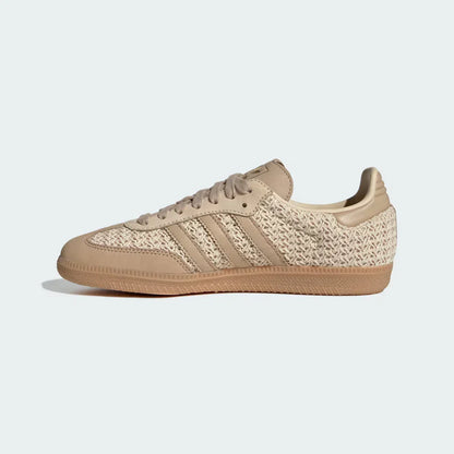 Sandweave Studio Raffia-Luxe Retro Trainer – Natural Woven Gum Sole Sneaker