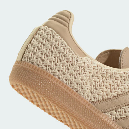 Sandweave Studio Raffia-Luxe Retro Trainer – Natural Woven Gum Sole Sneaker