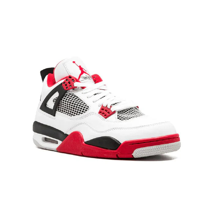 White & Red Retro Court Mid Sneaker with Mesh Panels | CrimsonGrid™