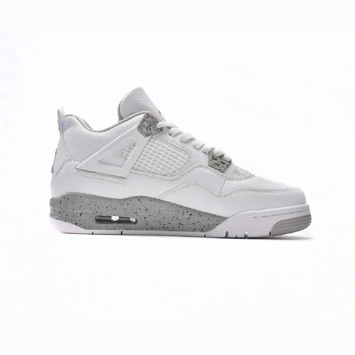 White & Grey Heritage Court Sneaker with Concrete-Texture Midsole | Veltrex™