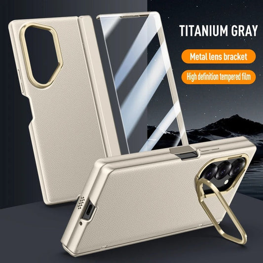 Luxon® - Leather Fold Hinge Camera Stand Galaxy Z Fold 7 Case